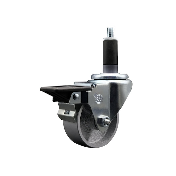 3'' Semi Steel Swivel 1-1/8'' Expanding Stem Caster with Brake